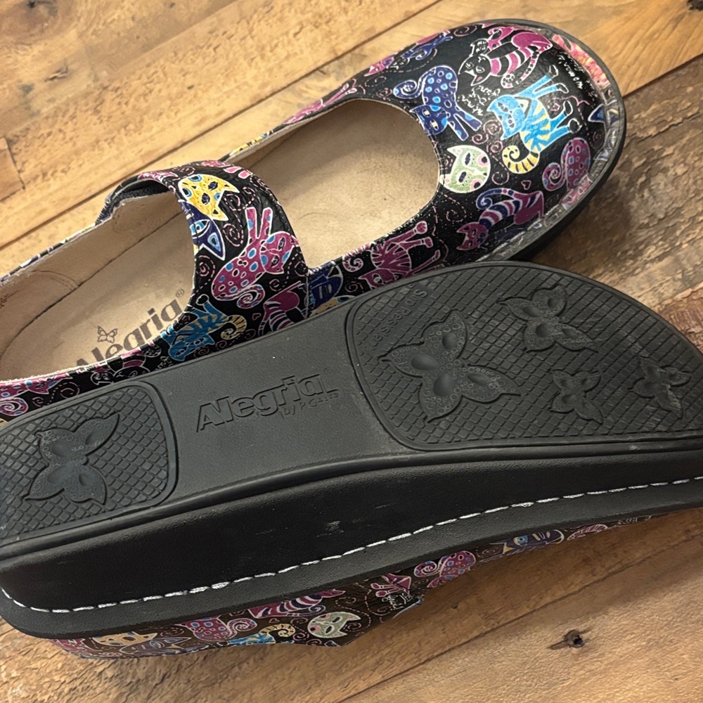 Alegria Cat Print Mary Jane Shoes size 39 - Picture 7 of 7